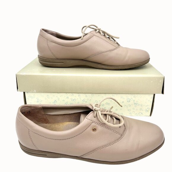 Easy Spirit Anti-Gravity Esmotion Taupe Leather Lace-Up Sneakers w/ Box 8.5B - Picture 3 of 10
